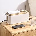 MAXTBEE Cable Management Box,Wooden Style Large Cable Organizer Box for Office and Home,Cable Organizer Box with Proof Lock for Baby-Pets,Wood