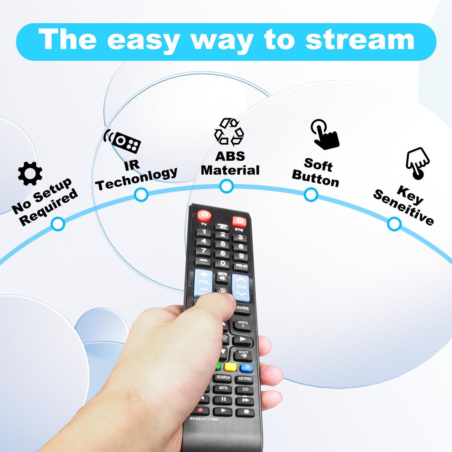 BN59-01178W for Samsung tv Remote UN32H5203 UN40H5203 UN55HU6830 UN55HU6830F UN55HU6830FXZA UN46H5203 UN50H5203 UN32H5203AF UN40H5203AF UN46H5203AF