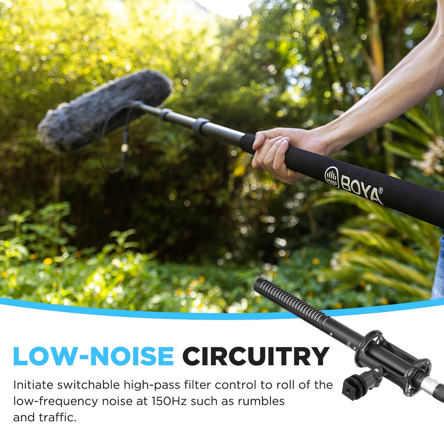 BOYA XLR Microphone BY-BM6060 Super-Cardioid Shotgun Condenser Microphone with 24 48V Phantom Power for Camera Film Interview ENG/EFP Outdoor