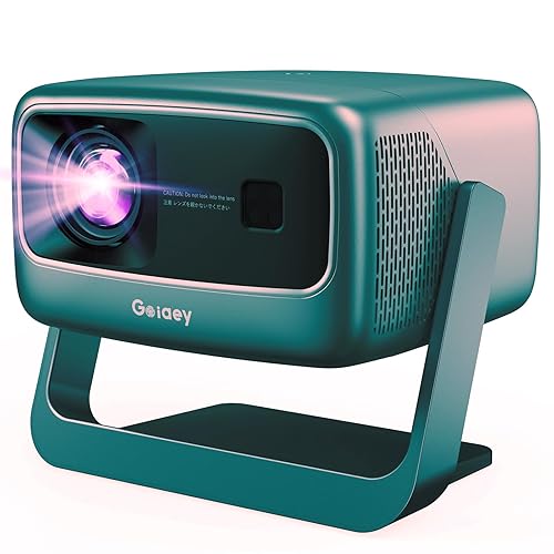High ANSI/ Official-NetfIix/360°Stand Outdoor Projector with WiFi and Bluetooth, Auto Focus, Auto Keystone 4K Projector Native 1080P Support Smart