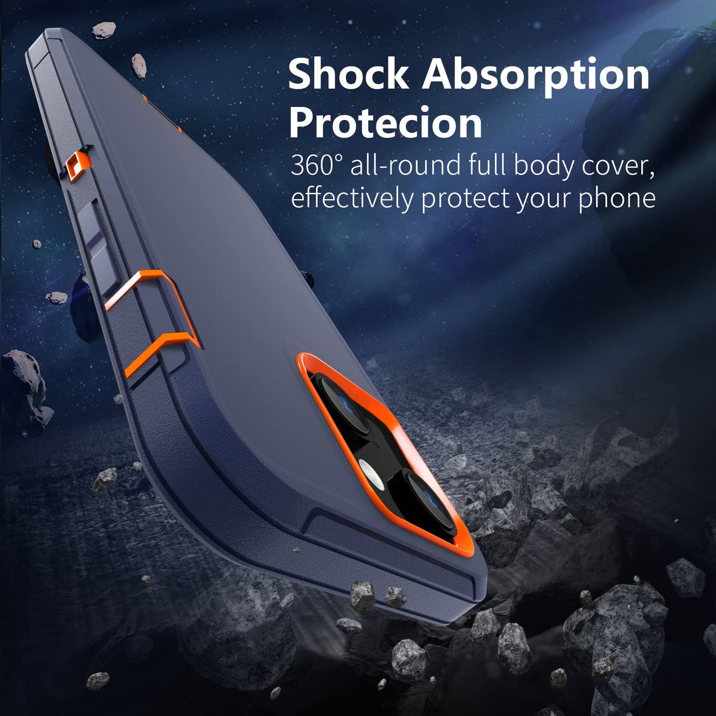 Sansunto for iPhone 16e Case, Protective Cover for 13, 14, 15, 16E 6.1", Heavy Duty Shockproof Drop Proof 3 in 1 Cover, Rugged Hybrid Durable Phone