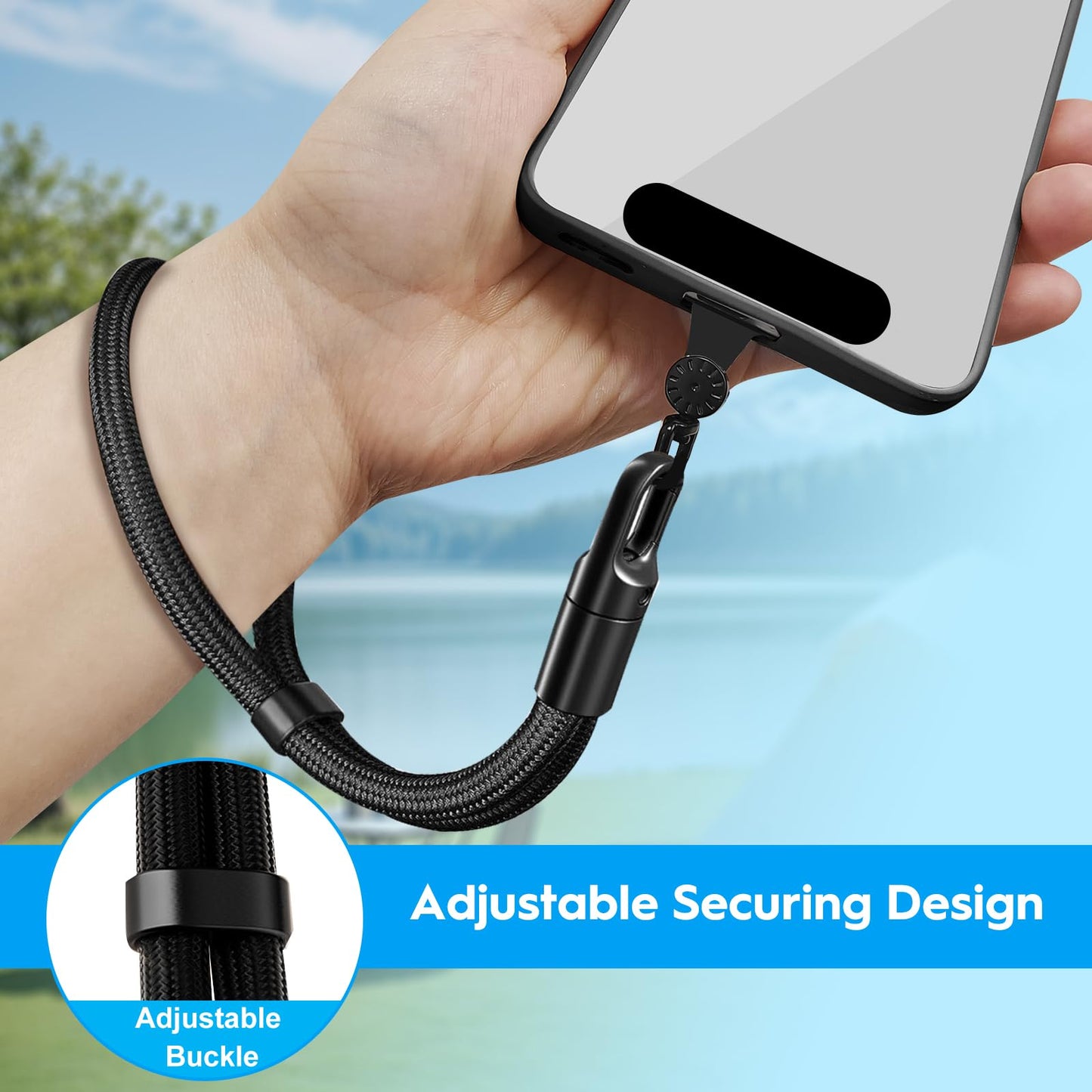 PHULWEL Hand Wrist Strap Lanyard, Universal Cell Phone Lanyard Patch Rotatable 360° Compatible with iPhone & Other Smartphones, Phone Strap for Women