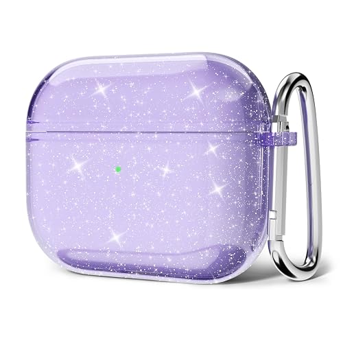 Svanove for Airpods 4 Case Clear Glitter, Sparkly Bling Girly Cute Airpods 4th Generation Case with Keychain, Hard Shell Y2k Trendy Aesthetic Shiny