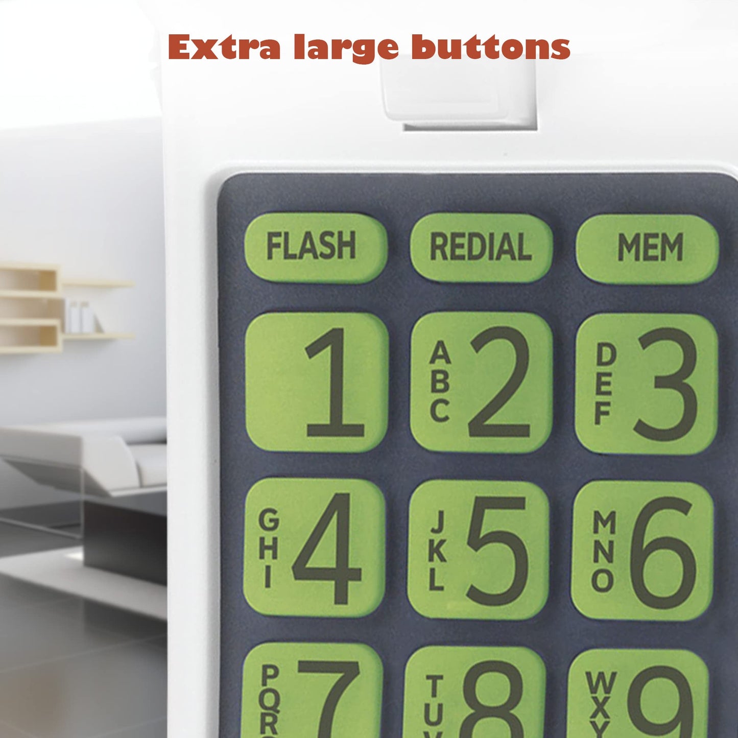 AT&T TRIMLINE 213 Corded Home Phone with Extra Big Buttons & Visual Ringer. No AC Power Required, Improved Easy-Wall-Mount, Lighted Keypad, 10 Speed