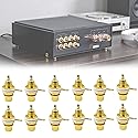 Bntyok 12 Pack Solderable RCA Panel Mount Female Jack, Gold Plated Chassis Socket Connector for Amplifier Terminal