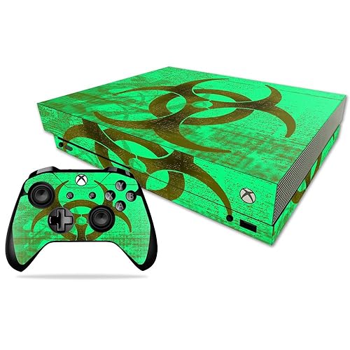 MightySkins Skin Compatible with Microsoft Xbox One X - Biohazard | Protective, Durable, and Unique Vinyl Decal wrap Cover | Easy to Apply, Remove