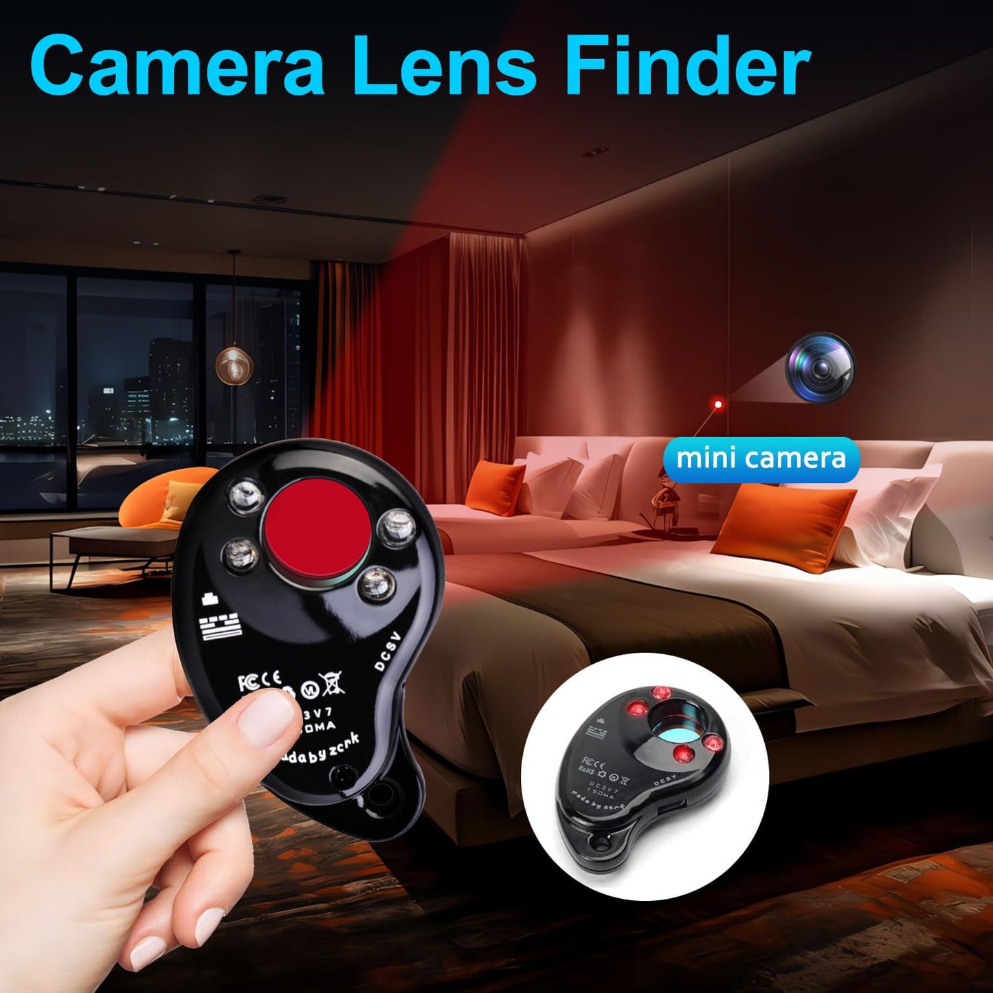 5-in-1 Multifunctional Camera Detector,Hidden Device Detector,Camera Finder Bug Detector for Comprehensive Privacy Protection