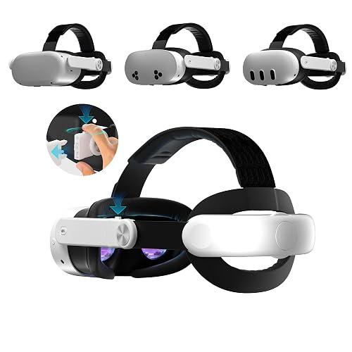 WOUNMTT Head Strap for Oculus Meta Quest 3/3S/Quest 2 - One-Click Release VR Headset Strap with Adjustable Dial, Universal Quick-Conversion Design