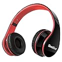 G Galice Kids Headphones for Boys Girls Adults with Microphone Volume Control Removable Audio Cable Black/Red