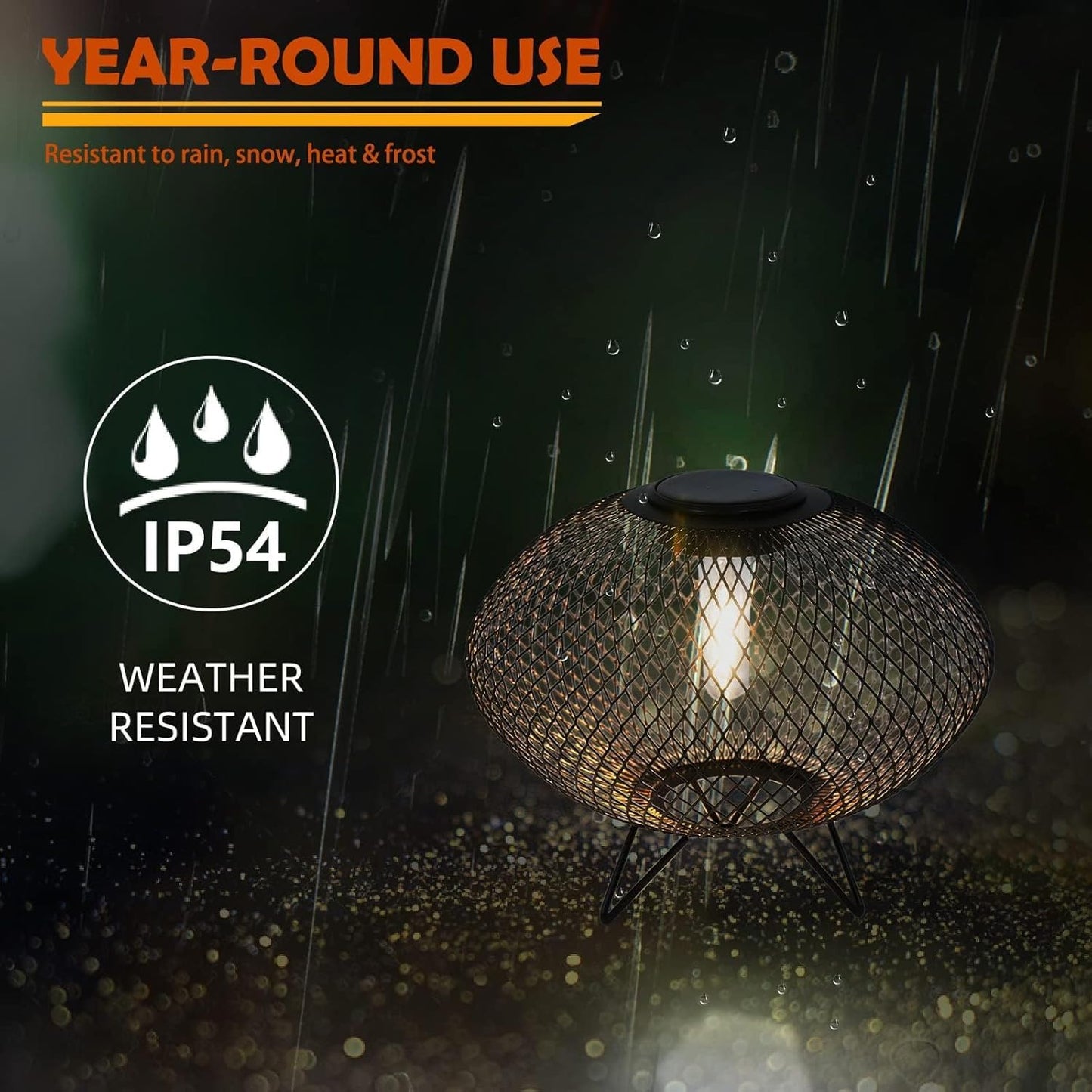 Solar Yard Set of 2 Outdoor Table Lamps with Metal Wire Shades & LED Lights, 8" Solar-Powered Modern Table Lights for Yard, Porch, Garden, or Pathway