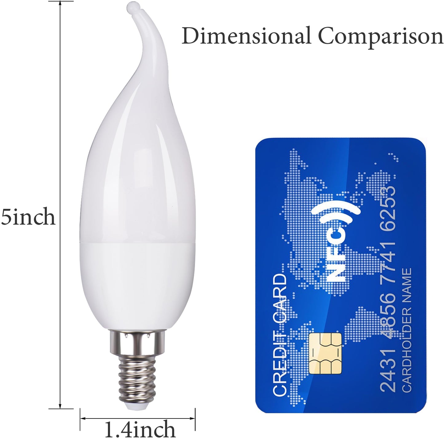OHLGT E12 3 Mode LED Candelabra Flame Light Bulbs 4 Pack, 2.0W Warm White, 1800k Candle Light, Flame Tip for Christmas Party Decorations