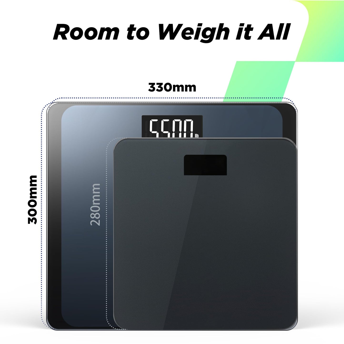 550lb Bathroom Digital Scale for Body Weight with Ultra-Wide Platform and Large LCD Display, Accurate High Precision Scale with Extra-High Capacity
