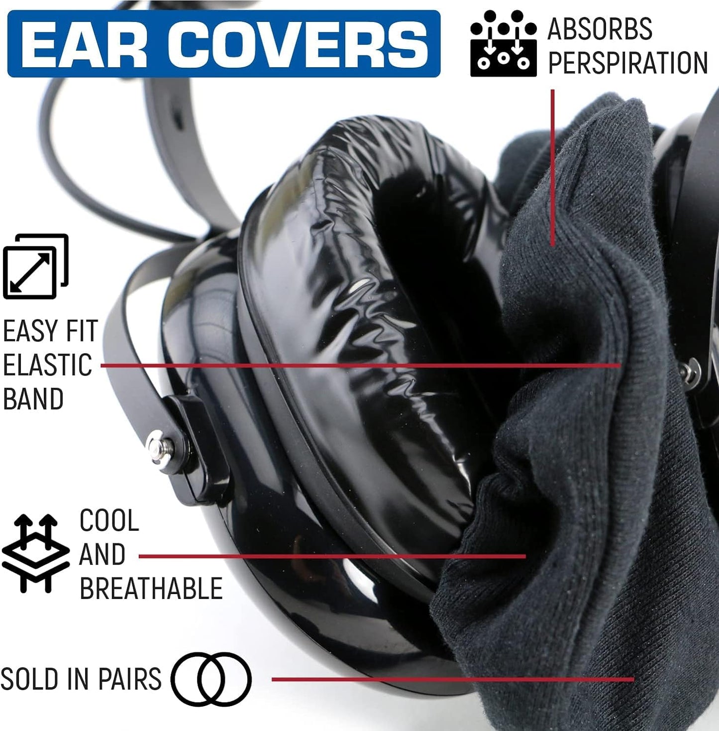 Rugged Radios Cloth Ear Covers for Aviation Pilot Headset Universal Fit with Kore Avcomm David Clark and Racing Radios Headsets