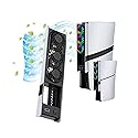 AMOZIFY Cooling Fan for PlayStation 5 (Slim/Pro, Disc & Digital) - Ultra-Quiet 3-Speed, USB 3.0 Pass-Through, Dynamic RGB - Black