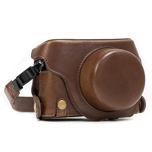 MegaGear "Ever Ready" Protective Leather Camera Case, Bag for Panasonic LUMIX LX100, DMC-LX100 Camera (Dark Brown)