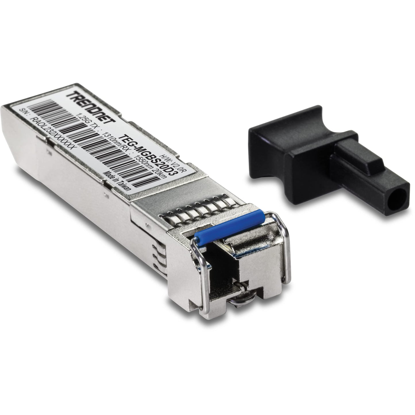 TRENDnet SFP to RJ45 Dual Wavelength Single-Mode LC Module, TEG-MGBS20D3