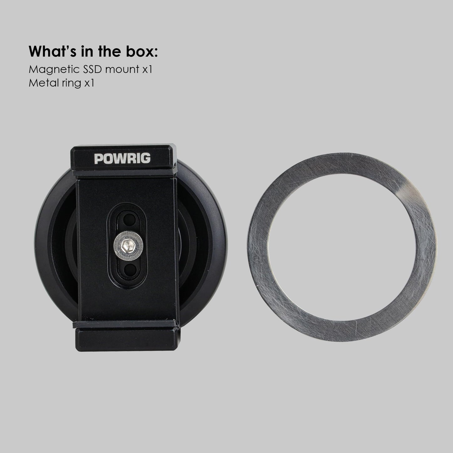 POWRIG Magnetic SSD External Drive Holder Clamp for Samsung T5/T7/T9, and More - Universal Quick-Release Mount for iPad, Laptop, Desktop, Xbox, PS5