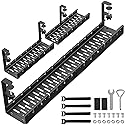 WIGAKDRU 31Inch Extendable Under Desk Cable Management Tray, Black Metal Cable Management Tray Under Desk Cord Management with Clamp, 31 Inch x 4.33
