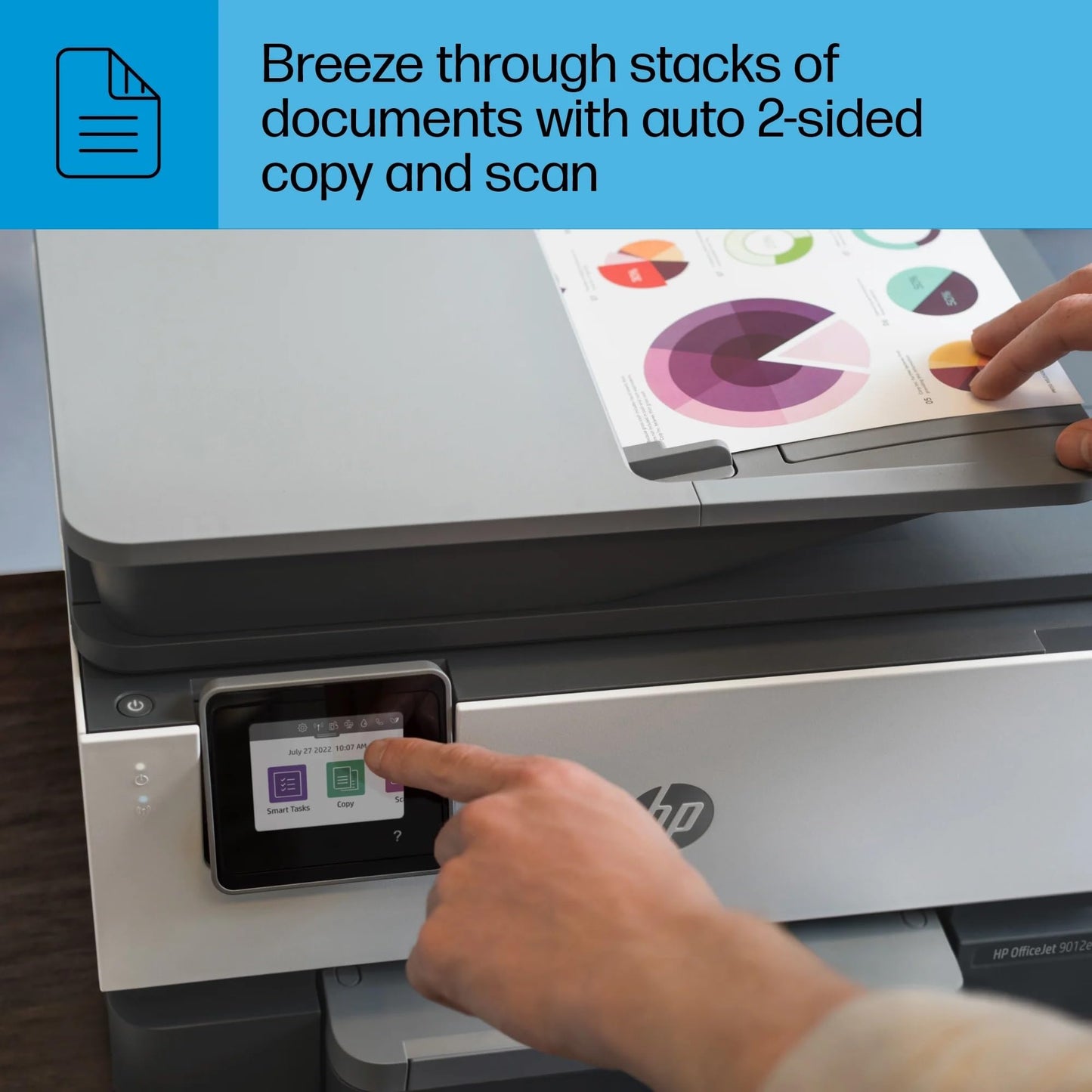 HP OfficeJet 9012e All-in-One Color Inkjet Wireless Printer Scanner Copier Fax with 6-month Instant Ink Included Mobile Computer Printers for Home Use