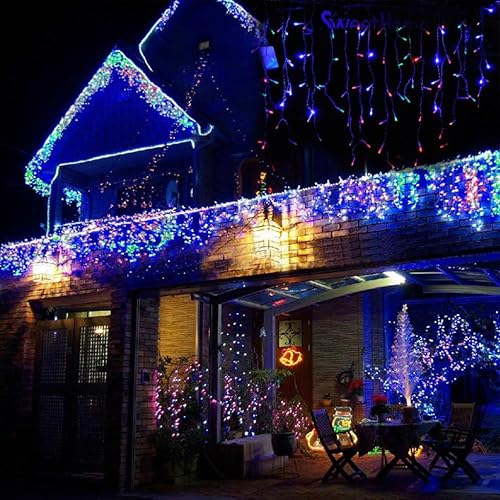 Lainin 11ft 96 LED Multi Color Linkable Fairy Curtain String Light with 8 Modes Functional Controller for Indoor/Outdoor/Patio/Wedding/Christmas Party