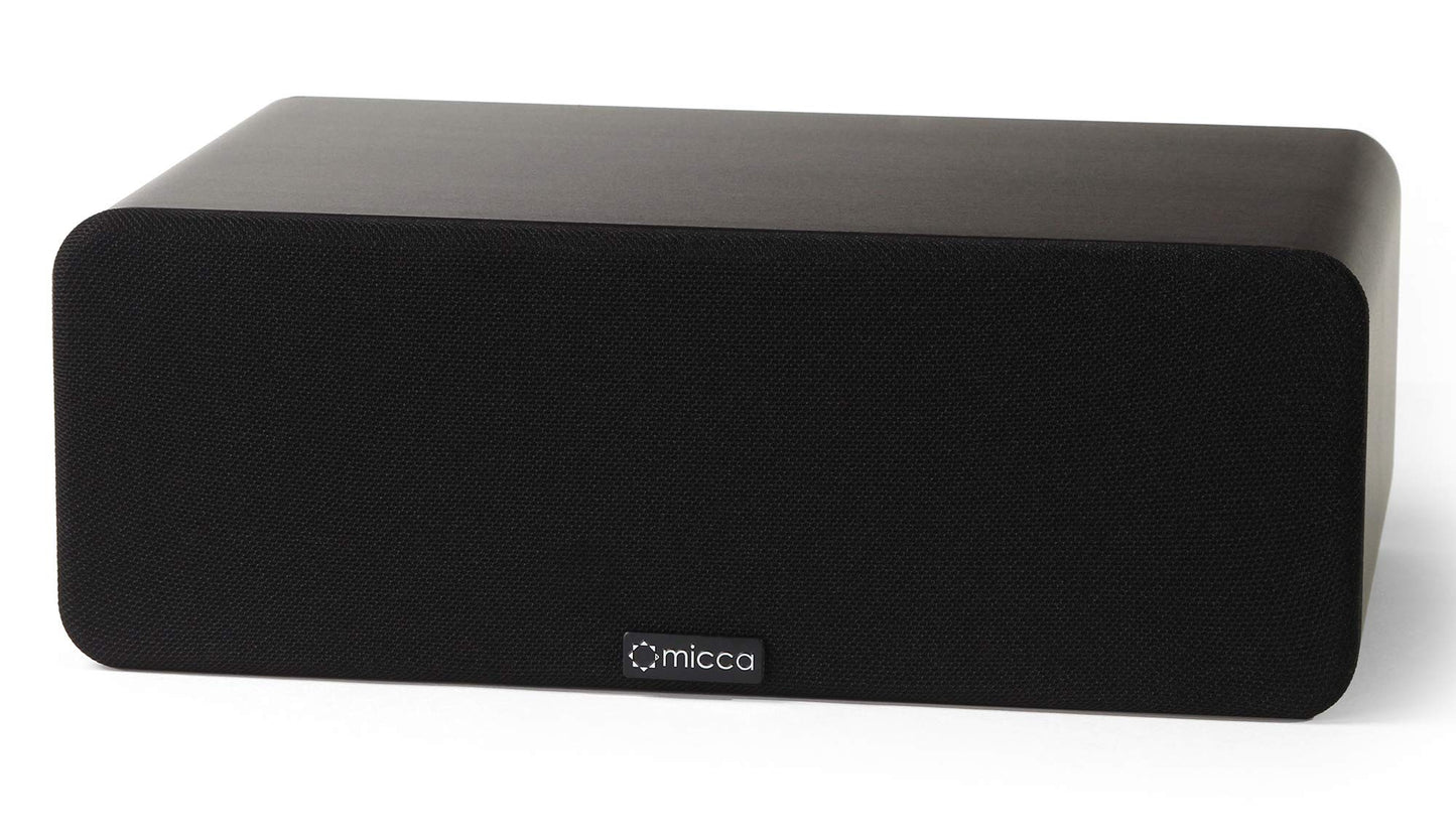 Micca OoO Slim Center Channel Speaker with 3-Inch Woofers and Silk Tweeter, Thin Design Under 4" Tall, for Desktop Stereo or Home Theater Surround