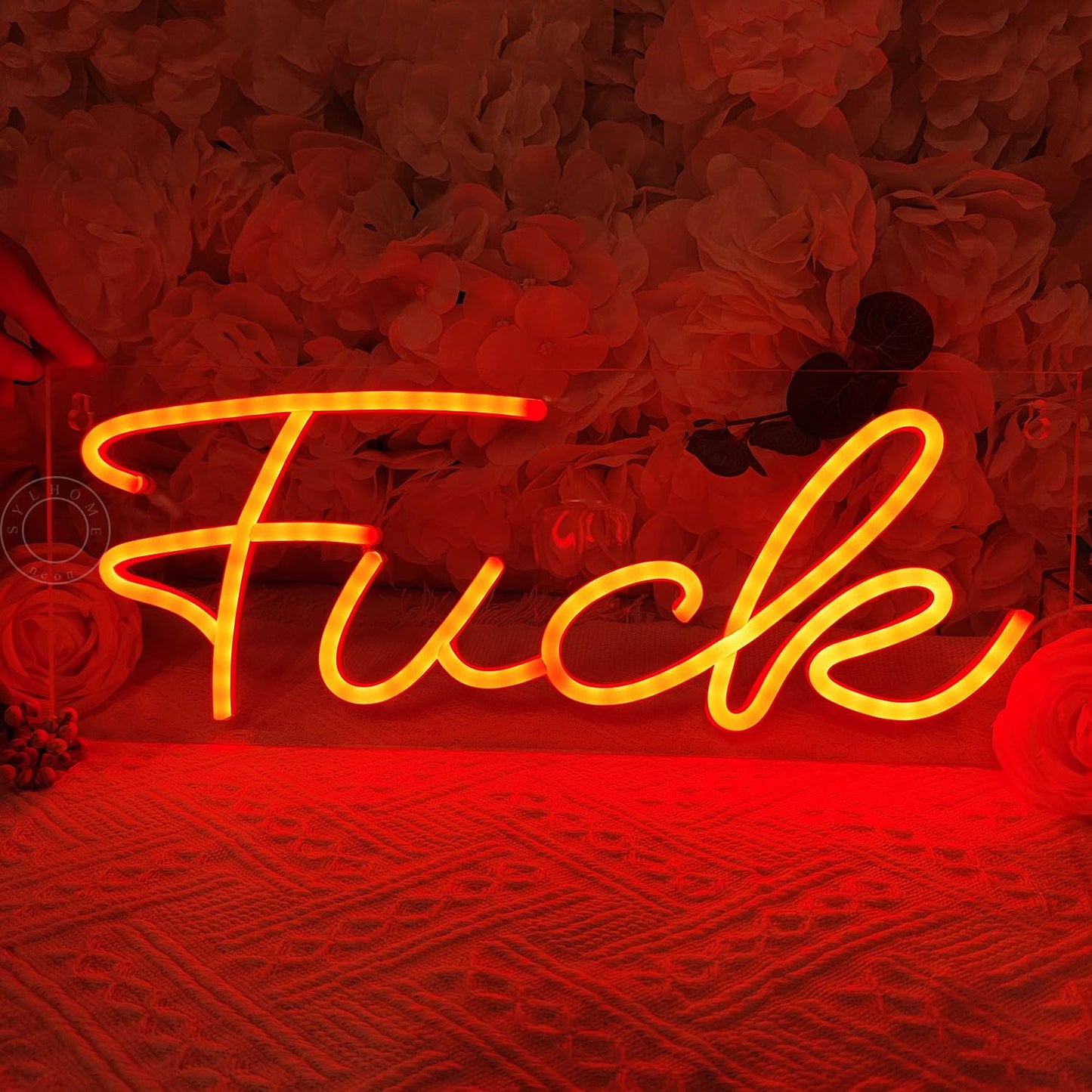 SYLHOME LED Neon Light Sign Fuck Red 15.8"X5.9" Cool Wall Decor Sign for Bedroom Kid's Room Man Cave Bar Pub Club Game Room, Birthday Party