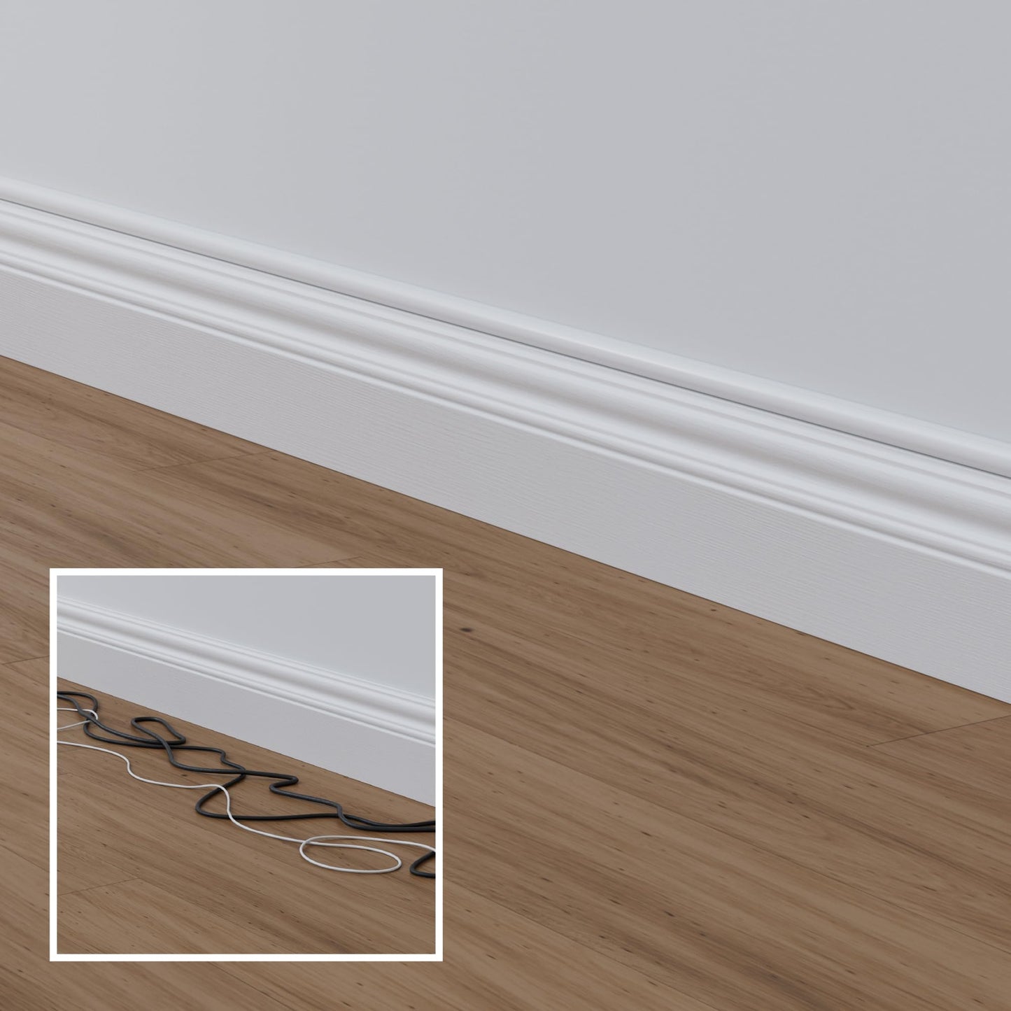 D-Line 31.4in TV Cord Hider, Patented Half Round Cable Cover, Hide Wall Mount TV Wires, Hinged One-Piece Cable Concealer, Adhesive, Decorative Raceway