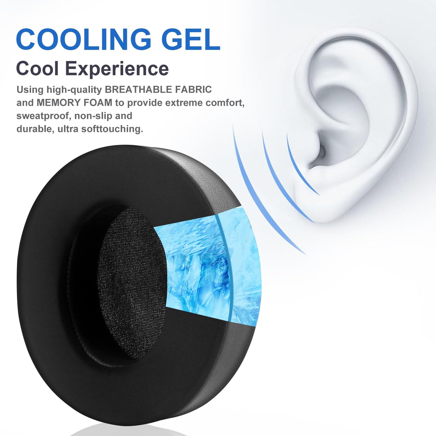 Fidelio X2 Cooling Gel Ear Pads Replacement Ear Cushions Compatible with Philips Audio Fidelio X2HR, X2, X1 Headphones High-Density Memory Foam