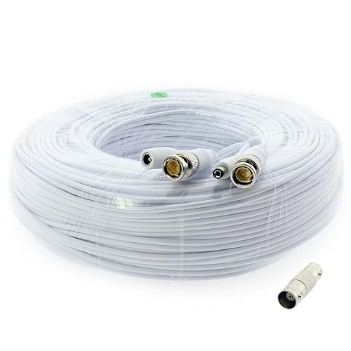 Crystal Vision Premium 1080P HD BNC CCTV Surveillance Security Camera Combo Cable Premade Siamese W/Coupler for Samsung, Lorex, Swann, Q-See