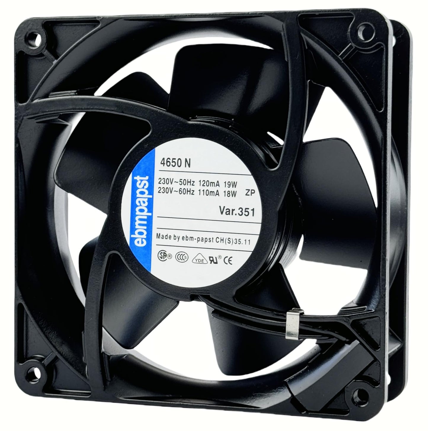 for ebmpapst Cooling Fan 4650N, All Metal High Temperature Resistant Axial Cooling Fan 2-Pin 120x120x38mm AC 230V 50/60Hz 0.12A