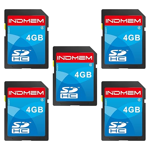 INDMEM SD Card 4GB 5 Pack SDHC Class 4 Flash Memory Card 4 GB Digital Camera Cards