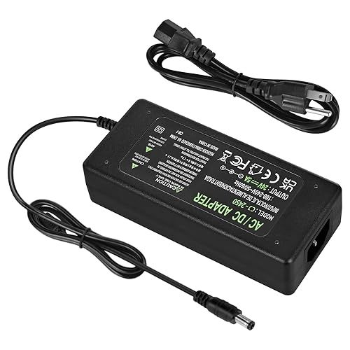 Power Supply 24V 5A,AC 100-240V to DC 24V 120W Converter Adapter Driver Transformer with 5.5mm x 2.5mm/2.1mm Jack, US Plug for Led Strips,LCD…