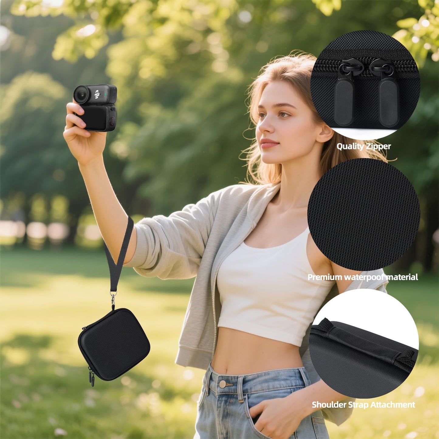 Carrying Case For DJI Osmo Nano: PU Leather Hard Shell Storage Bag for Full Accessories - Portable Vlog & Travel Organizer for Creators, Vloggers