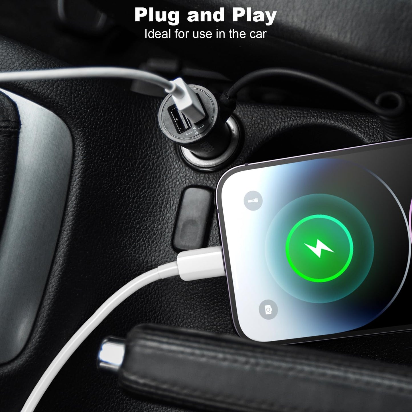 Car Apple Carplay Cable, 3FT Car Charger Cord, USB A to Lightning Cable Compatible for iPhone 14 13 12 11 Pro Max XR XS X 8 7 6 Plus SE iPad Charging…