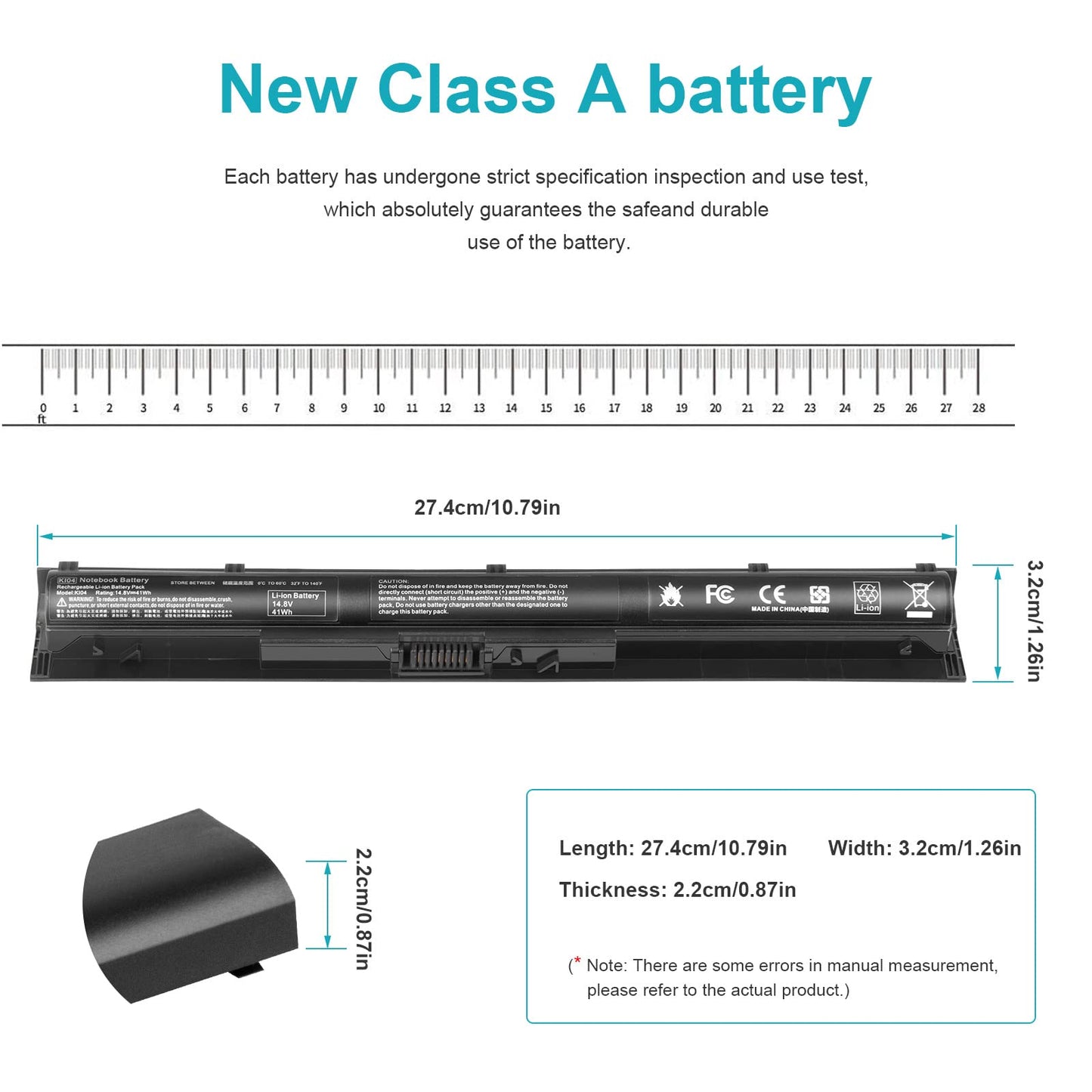 800049-001 KI04 Battery for HP Pavilion15-ab 15-an 17-g 15t-ab100 17t-g100 Series 15-ab143cl 15-ab223cl 15-ab153nr 15-an044nr 14-ab166us 17-ab220nr