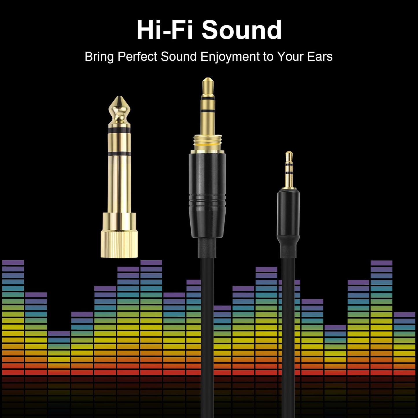 Xivip Replacement Extension Audio Cable 3.5mm Male and 6.35mm Adapter to 2.5mm Male Cord Compatible with Sennheiser HD598 HD558 HD518 HD598Cs HD599…