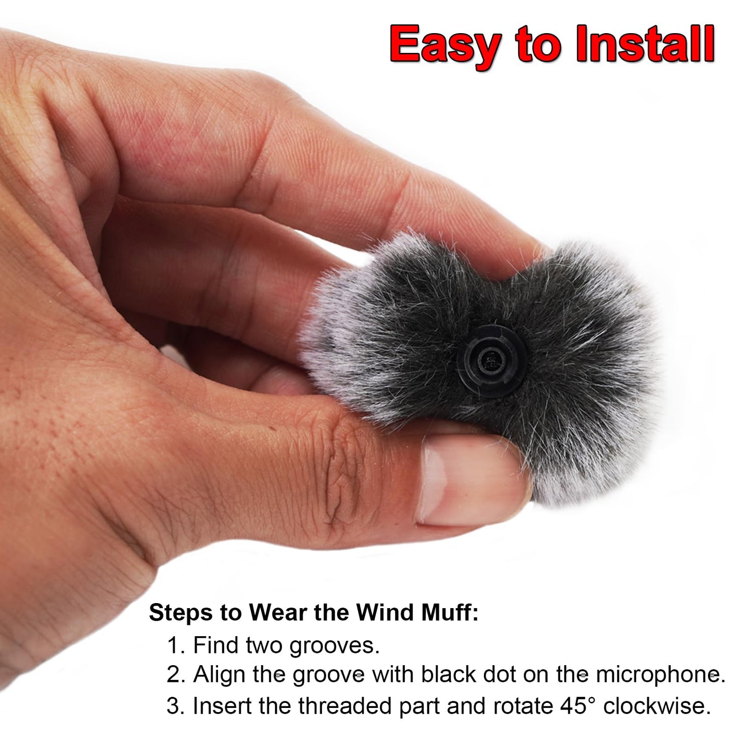 FONDFRAMORY Microphone Windscreen for DJI Mic, Furry Wind Muff Pop Filter Compatible with DJI Wireless Lavalier Mic, Fur Microphone Cover Sound