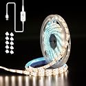 Xuuza Motion Sensor LED Light Strip, Strip Light USB Powered 16.4ft, Day Night Modes & Dimming Brightness, Adhesive Tape 5V Free Cutting Rope Lights