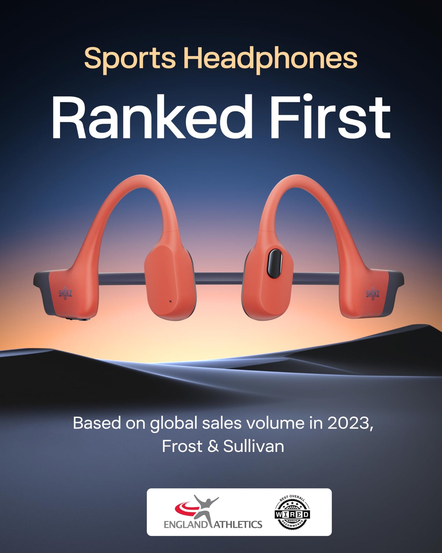 SHOKZ OpenSwim Pro Open-Ear MP3 Headphones, Red, IP68 Waterproof, 32GB MP3