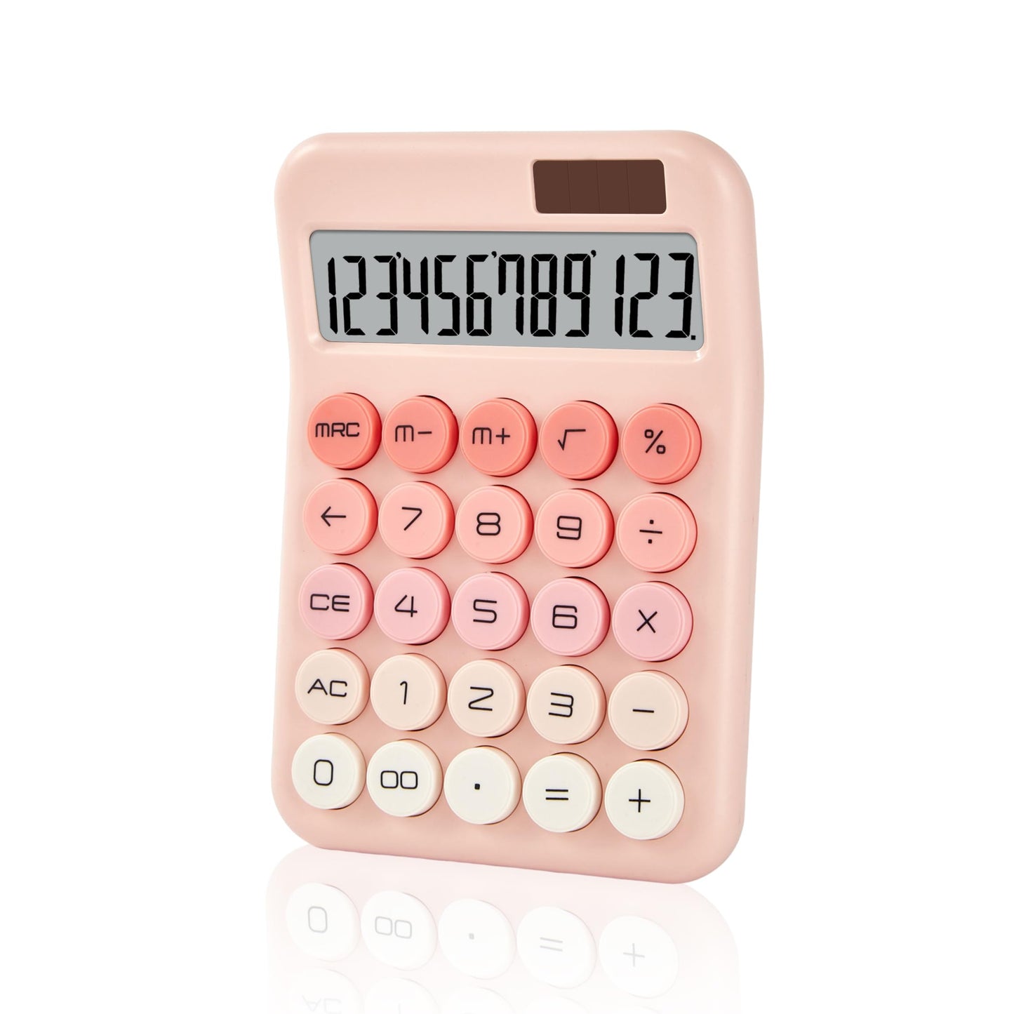 KANBIT Small Desktop Calculator with LCD Large Display and Sensitive Button, Dual Solar and Battery Powered with Automatic Sleep Basic Cute