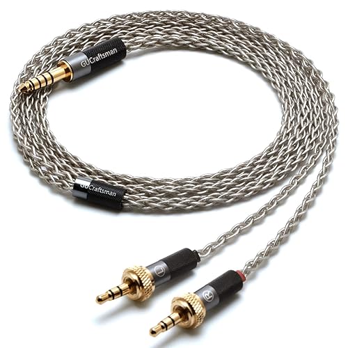GUCraftsman 6N Single Crystal Silver Upgrade Headphones Cable 4Pin XLR/2.5mm/4.4mm Balance Headphone Upgrade Cable for Sony MDR-Z7 MDR-Z7M2 MDR-Z1R…