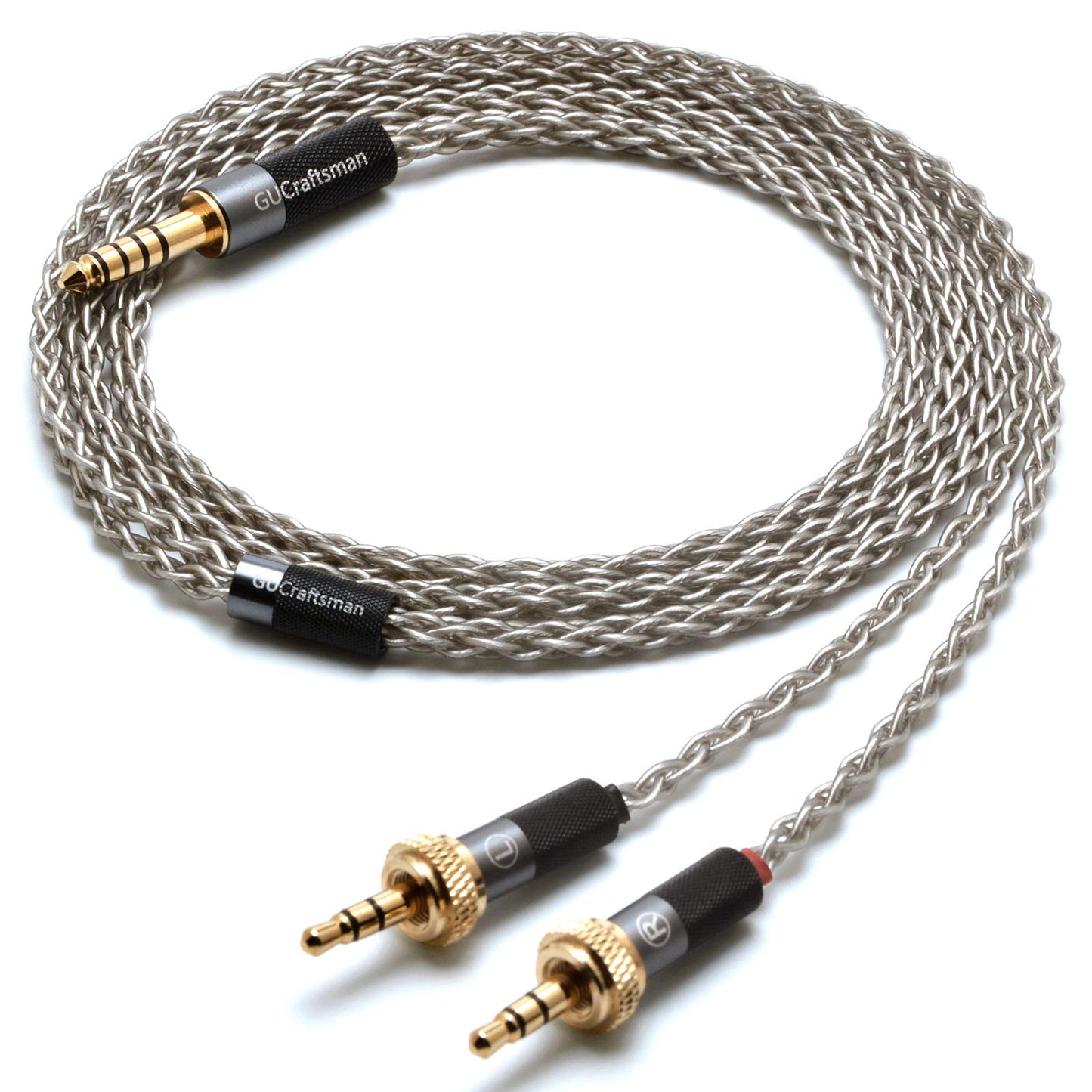 GUCraftsman 6N Single Crystal Silver Upgrade Headphones Cable 4Pin XLR/2.5mm/4.4mm Balance Headphone Upgrade Cable for Sony MDR-Z7 MDR-Z7M2 MDR-Z1R…