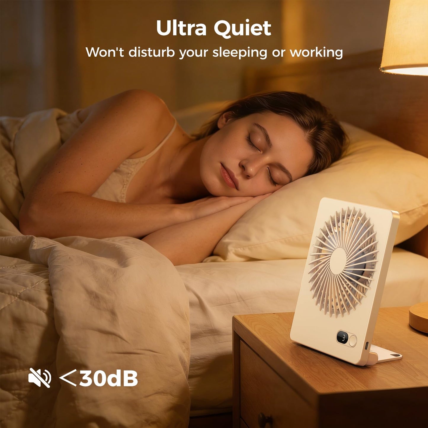 Zuvas Desk Fan Small Rechargeable Battery Table Fans for travel Ultra Quiet