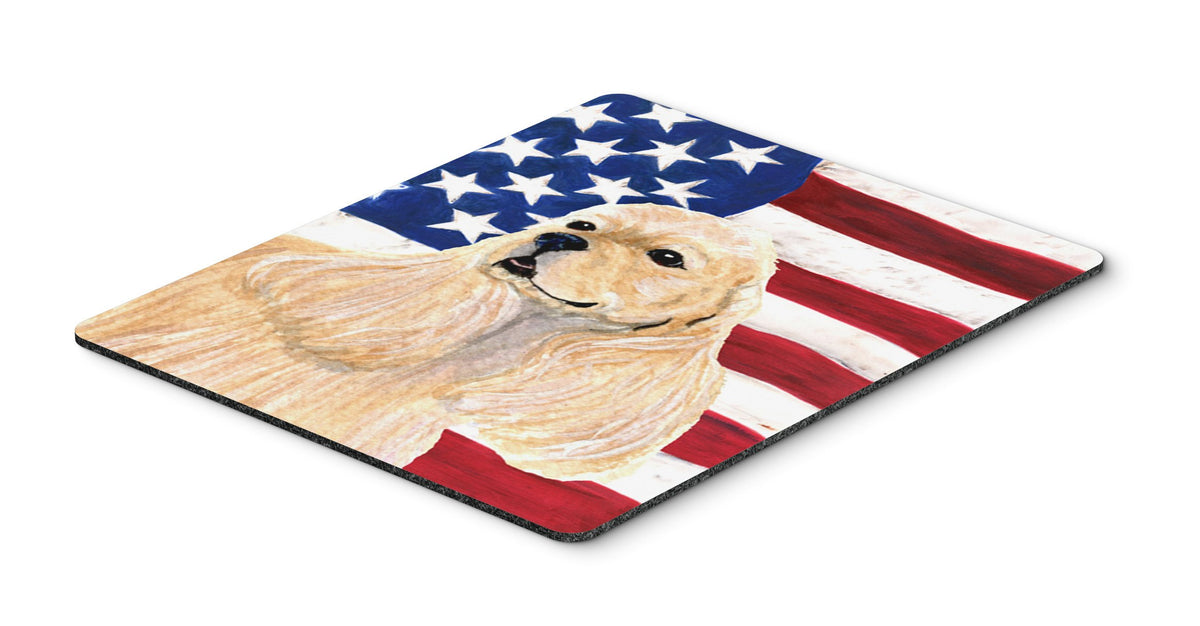 Caroline's Treasures SS4006MP "USA American Flag with Cocker Spaniel Mouse Pad, Hot Pad or Trivet" for Home Office Gaming Working Computers Laptop