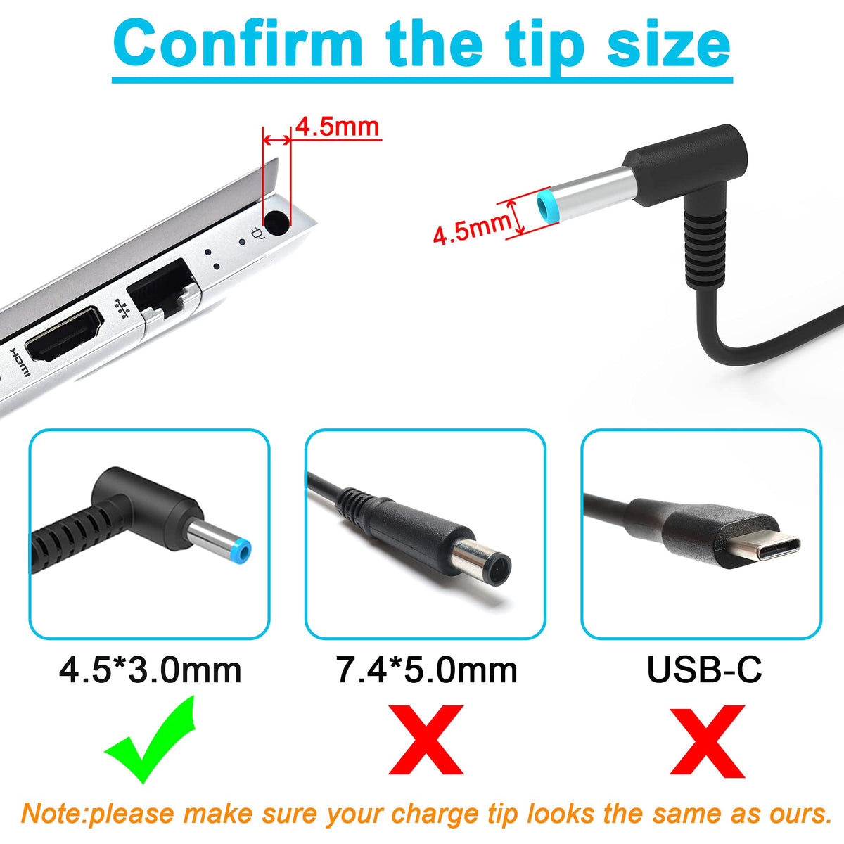 90W 65W Blue Tip HP AC Adapter Laptop Charger for hp 90w Smart ac Adapter 741727-001 H6Y89AA 710412-001 H6Y88AA PPP009D 740015-003 H6Y90AA 740015-002