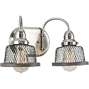Progress Lighting P300043-009 Tilley Two-Light Bath and Vanity, Brushed Nickel