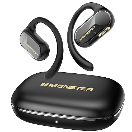 Monster Open Ear AC312 Headphones, Bluetooth 5.4, Wireless Earbuds with ENC Noise-Cancelling Mic, Immersive Stereo Sound by 16mm Large Drivers, Clear…