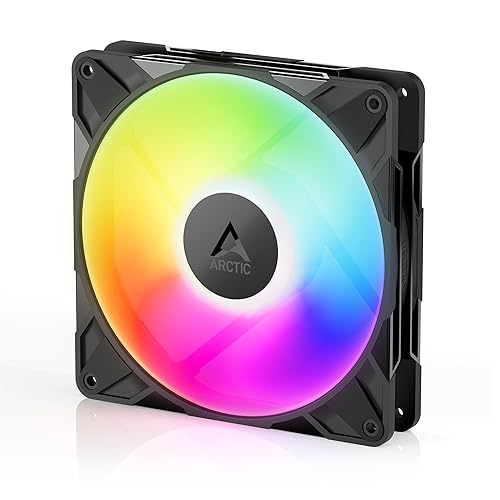 ARCTIC P14 Pro A-RGB (Black) - Powerful Premium Fan, 140 mm PWM Fan with Y-Cable Splitte, 400-2500 RPM, 0 RPM <5% PWM, 5V Digital RGB, Fluid Dynamic