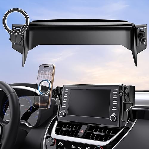 Phone Holder for Toyota Corolla 2026 2025 2024 2023 2022 2021 2020 & Corolla Cross 2022-2026 Accessories: (Fits 8 inch Screen)(Compatible