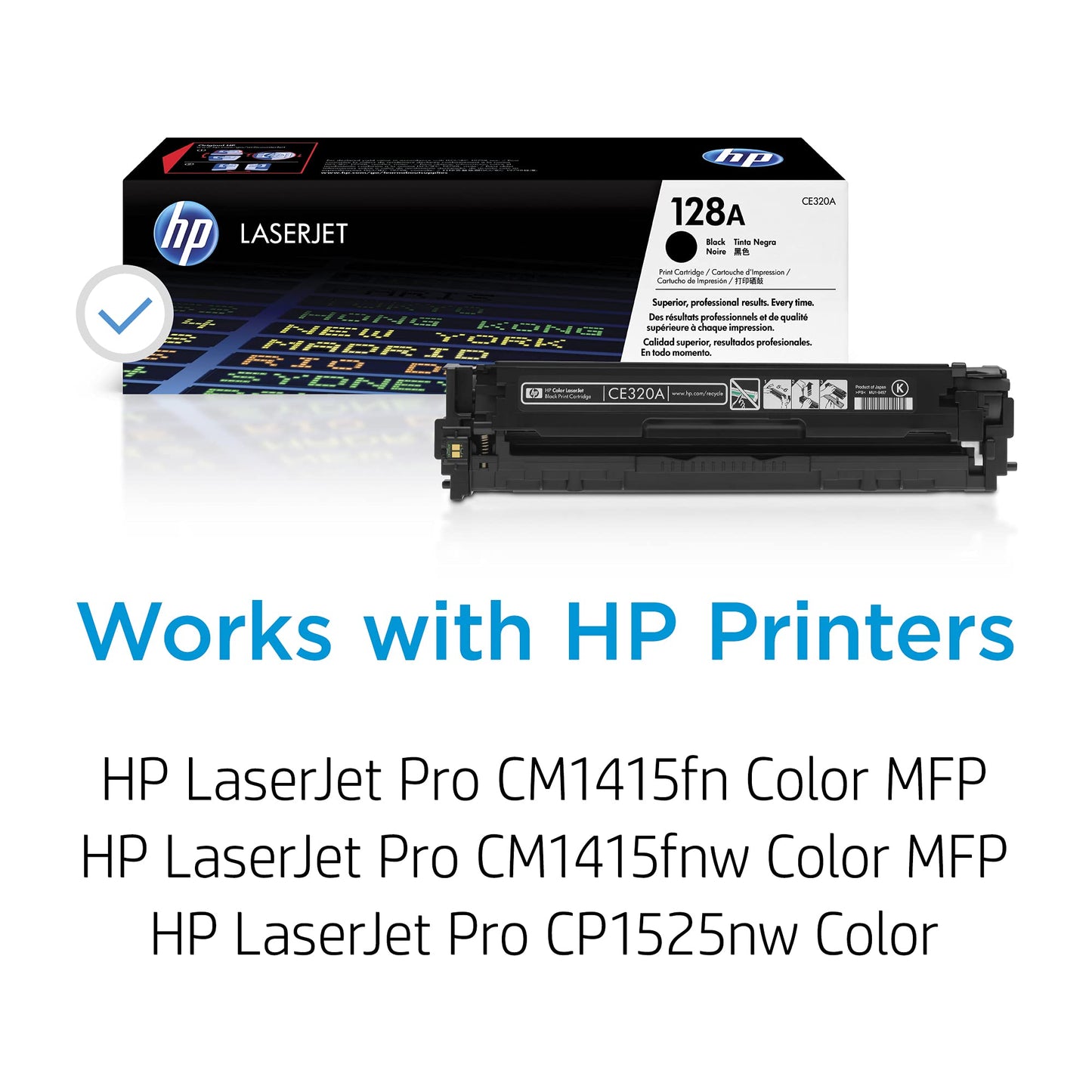 HP 128A Black Toner Cartridge | Works LaserJet Pro CM1415 Color, CP1525 Color Series | CE320A